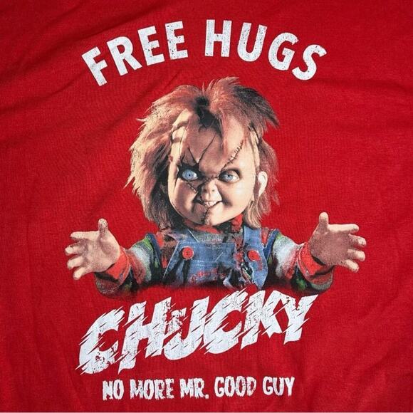 NWT | Chucky | Free Hugs No More Mr. Good Guy Pullover Sweatshirt | Red | Medium - Picture 3 of 7